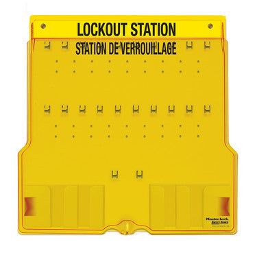20-Lock Covered Station with Trilingual Labels, Unfilled.