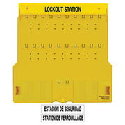20-Lock Covered Station with Trilingual Labels, Unfilled.