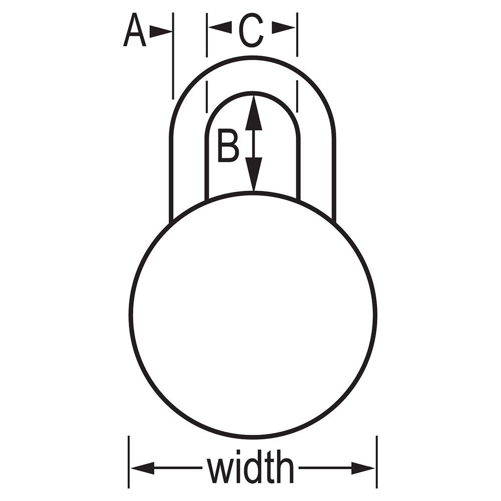 1-7/8in (48mm) General Security Combination Padlock with Key Control Feature