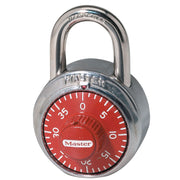 1-7/8in (48mm) Wide Combination Dial Padlock; Red Dial