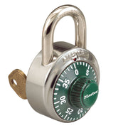 1-7/8in (48mm) General Security Combination Padlock with Key Control Feature and Green Colored Dial