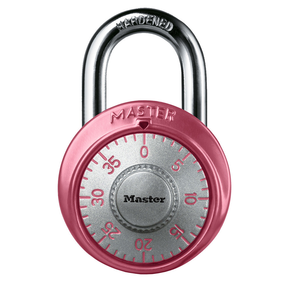 1-7/8in (48mm) Wide Combination Dial Padlock with Aluminum Cover; Pink