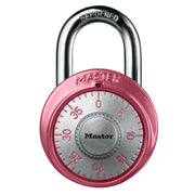 1-7/8in (48mm) Wide Combination Dial Padlock with Aluminum Cover; Pink
