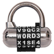 2-1/2in (64mm) Wide Set Your Own WORD Combination Padlock with Interchangeable, Removable Dials; Black