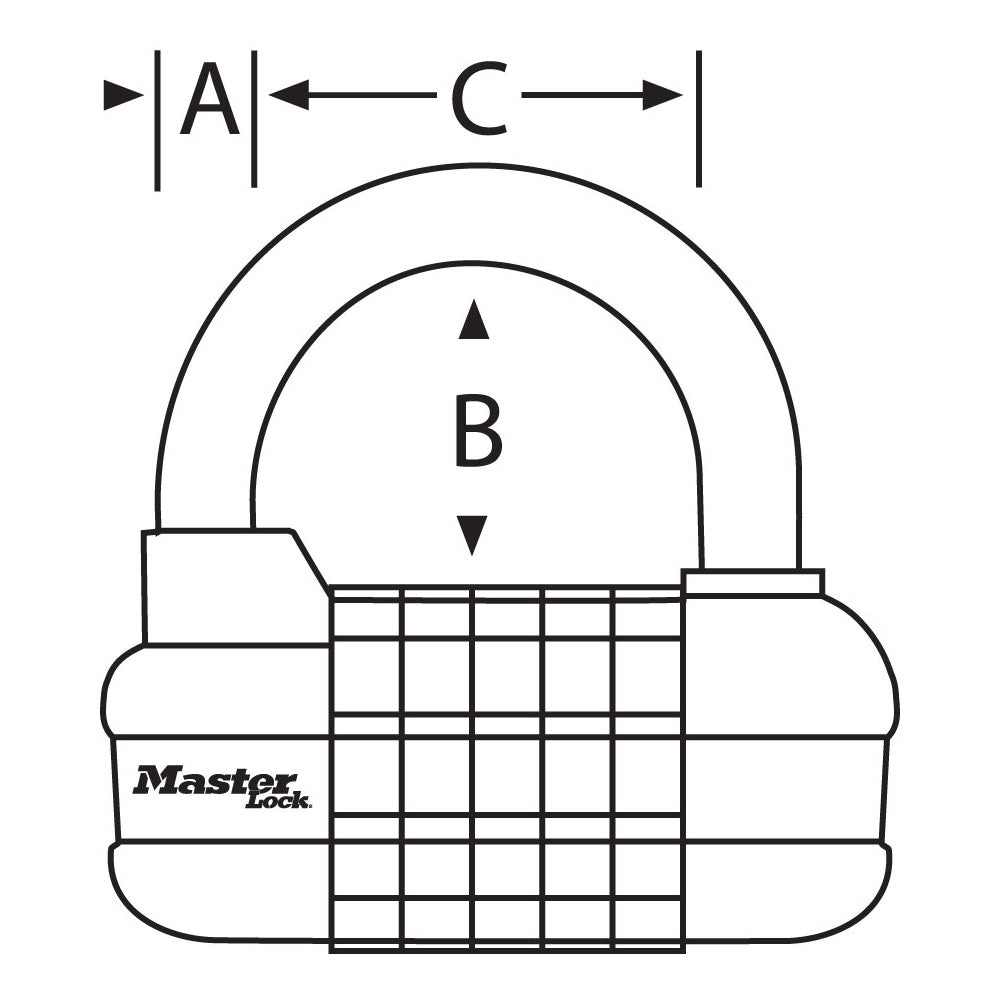 2-1/2in (64mm) Wide Set Your Own WORD Combination Padlock with Interchangeable, Removable Dials; Black