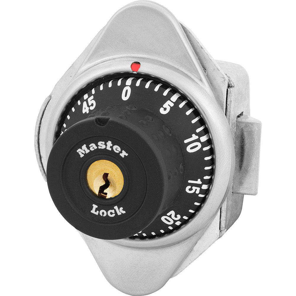 Built-In Combination Lock with Metal Dial for Horizontal Latch Box Lockers - Hinged on Left