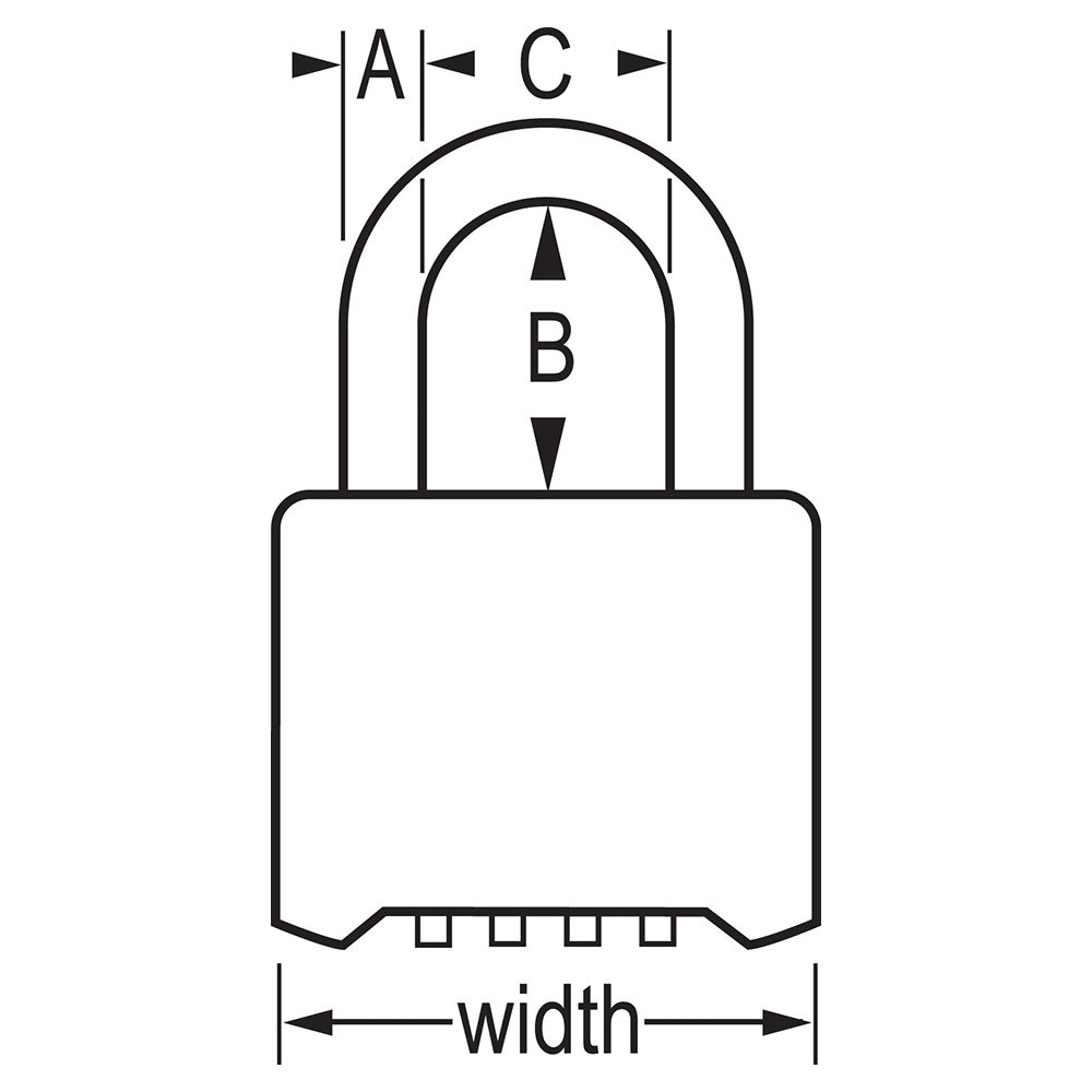 2in (51mm) Wide Resettable Combination Brass Padlock, Supervisory Key Override