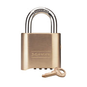 2in (51mm) Wide Resettable Combination Brass Padlock, Supervisory Key Override