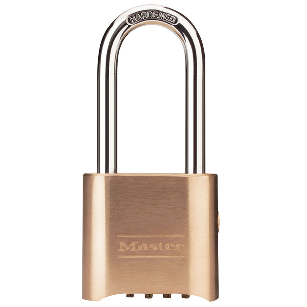 2in (51mm) Wide Resettable Combination Brass Padlock with 2-1/4in (57mm) Shackle, Supervisory Key Override