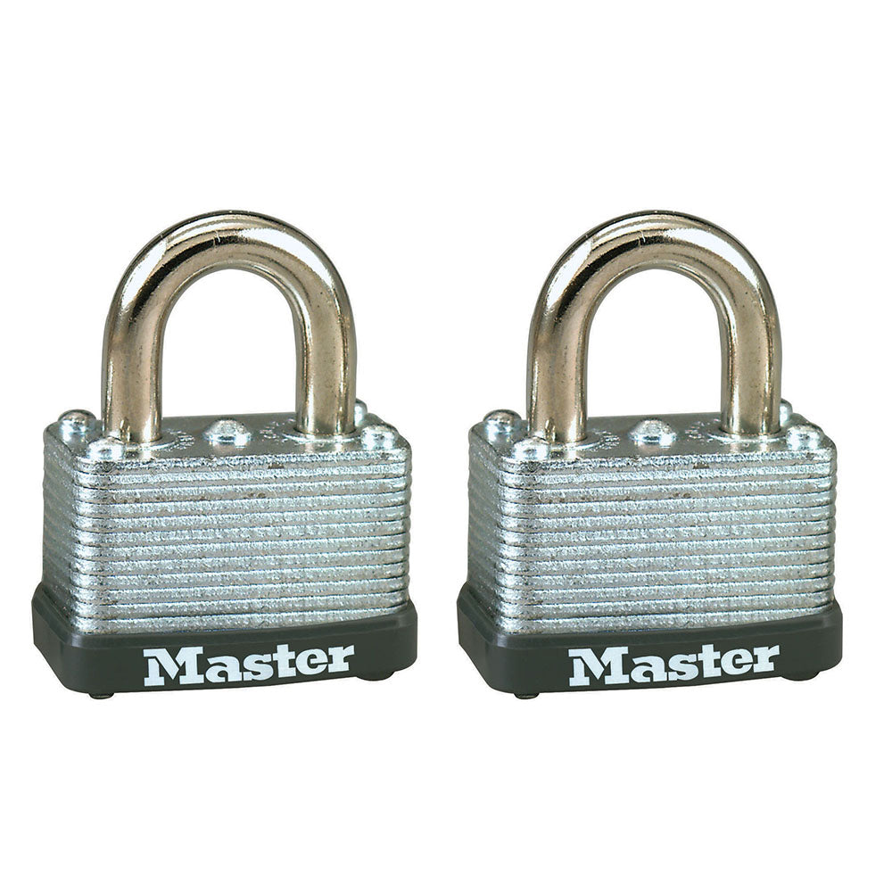 1-1/2in (38mm) Wide Laminated Steel Warded Padlock; 2-Pack