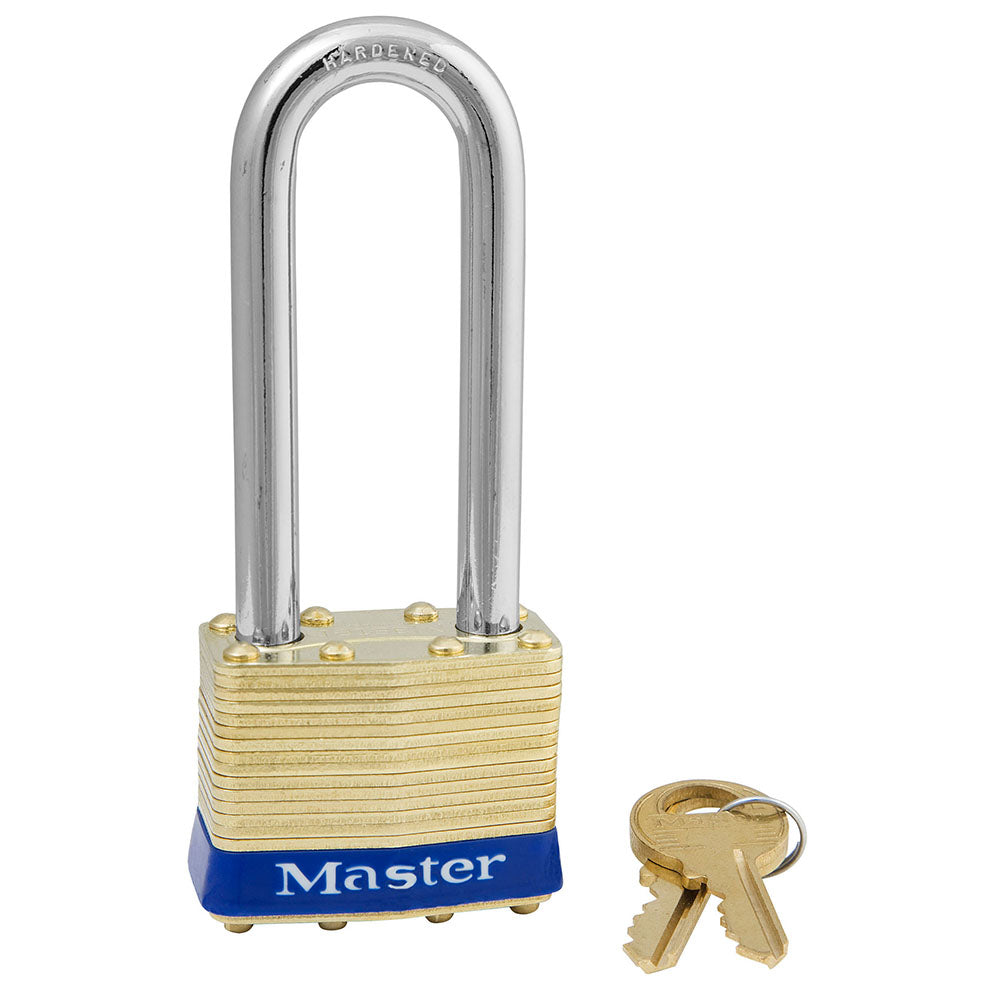 1-3/4in (44mm) Wide Laminated Brass Pin Tumbler Padlock with 2-1/2in (64mm) Shackle, Keyed Alike
