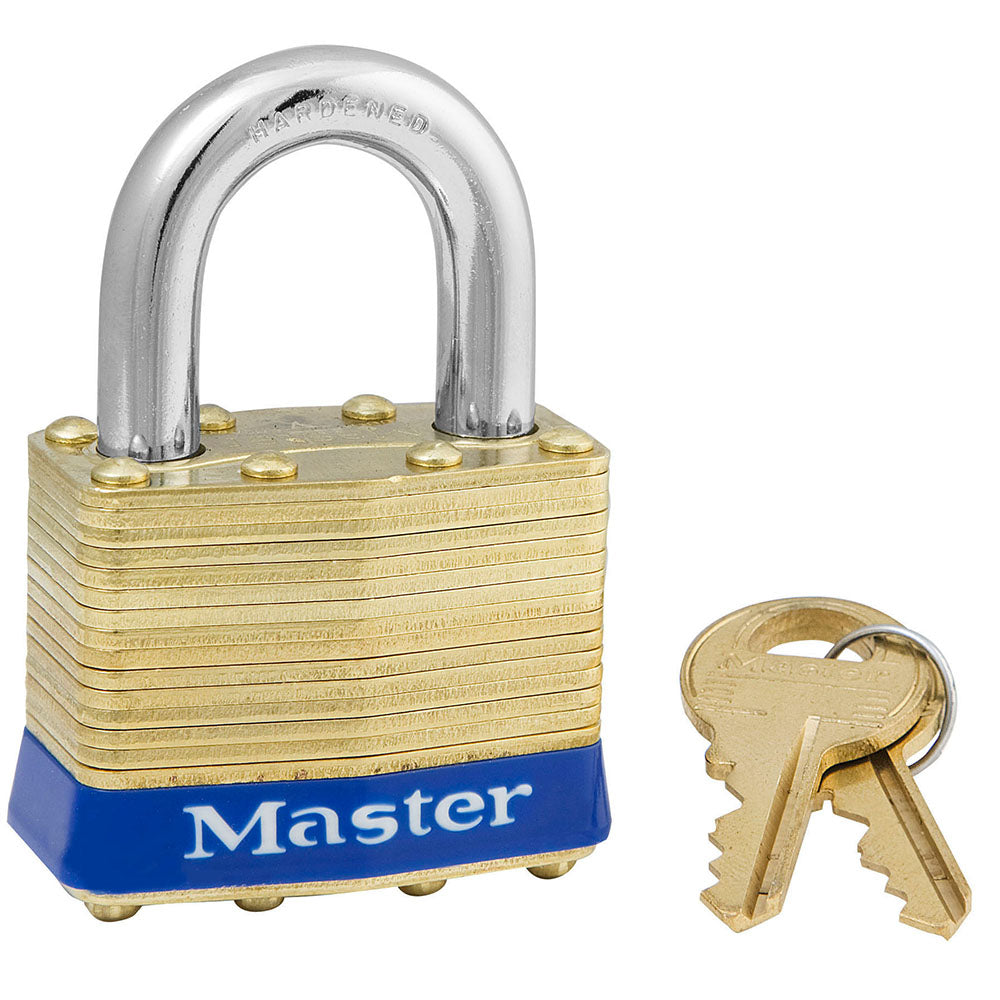 1-3/4in (44mm) Wide Laminated Brass Pin Tumbler Padlock, Keyed Alike