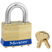 1-3/4in (44mm) Wide Laminated Brass Pin Tumbler Padlock, Keyed Alike