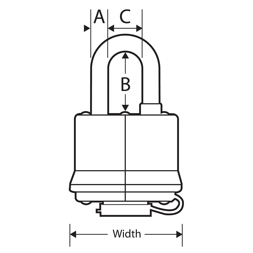 1-9/16in (40mm) Wide Covered Laminated Steel Pin Tumbler Padlock; Blue