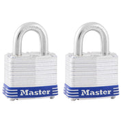 1-9/16in (40mm) Wide Laminated Steel Pin Tumbler Padlock; 2-Pack