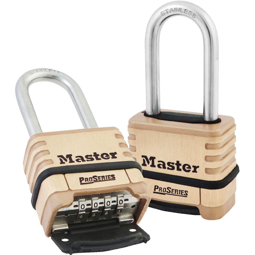 2-1/4in (57mm) Wide ProSeries® Brass Resettable Combination Padlock with 2-1/16in (53mm) Round Shackle