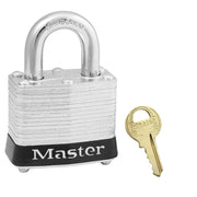 Black Laminated Steel Safety Padlock, 1-9/16in (40mm) Wide with 3/4in (19mm) Tall Shackle, Keyed Alike