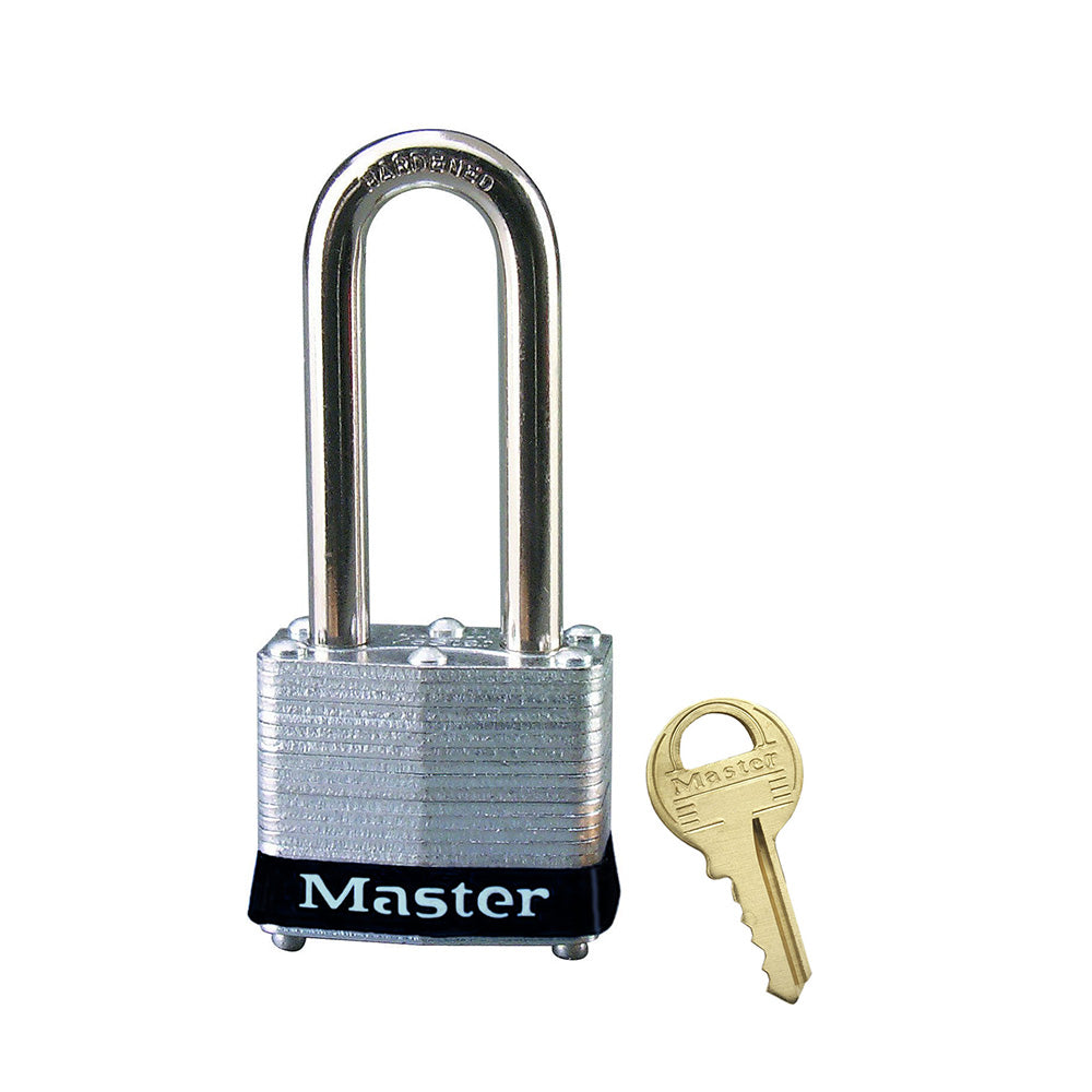 Black Laminated Steel Safety Padlock, 1-9/16in (40mm) Wide with 2in (51mm) Tall Shackle, Keyed Alike