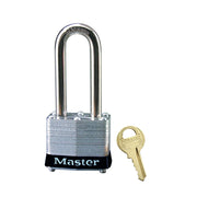 Black Laminated Steel Safety Padlock, 1-9/16in (40mm) Wide with 2in (51mm) Tall Shackle, Keyed Alike