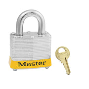 Yellow Laminated Steel Safety Padlock, 1-9/16in (40mm) Wide with 3/4in (19mm) Tall Shackle, Keyed Alike