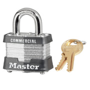1-9/16in (40mm) Wide Laminated Steel Pin Tumbler Padlock, Keyed Alike