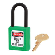 Green Dielectric Zenex™ Thermoplastic Safety Padlock, 1-1/2in (38mm) Wide with 1-1/2in (38mm) Nylon Shackle