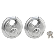 2-3/4in (70mm) wide stainless steel shrouded padlock, 2-pack