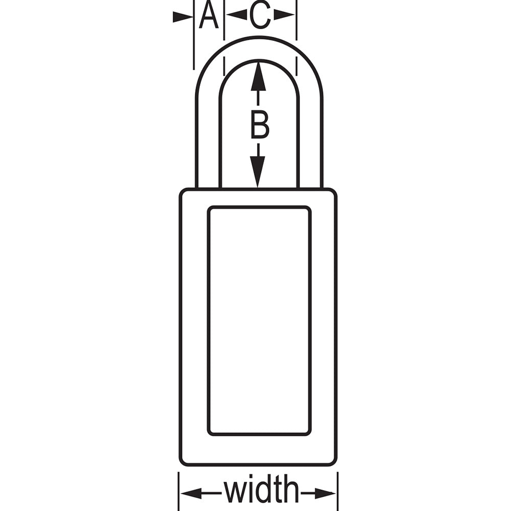 Black Zenex™ Zenex™ Thermoplastic Safety Padlock, 1-1/2in (38mm) Wide with 1-1/2in (38mm) Shackle