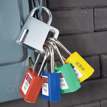 Yellow Zenex™ Thermoplastic Safety Padlock, 1-1/2in (38mm) Wide with 1-1/2in (38mm) Tall Shackle, Keyed Alike Master Keyed W417 Cylinder