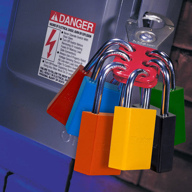 Purple Zenex™ Thermoplastic Safety Padlock, 1-1/2in (38mm) Wide with 1-1/2in (38mm) Tall Shackle, Keyed Alike
