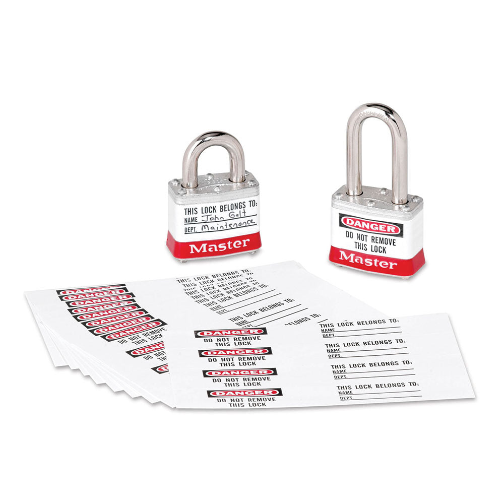 Padlock Identification Labels with Overlaminate