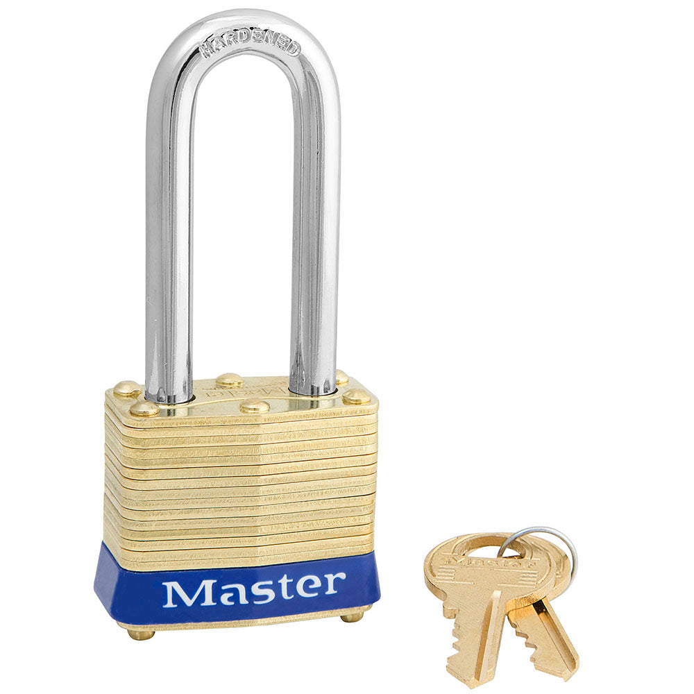 1-9/16in (40mm) Wide Laminated Brass Pin Tumbler Padlock with 2in (51mm) Shackle, Keyed Alike