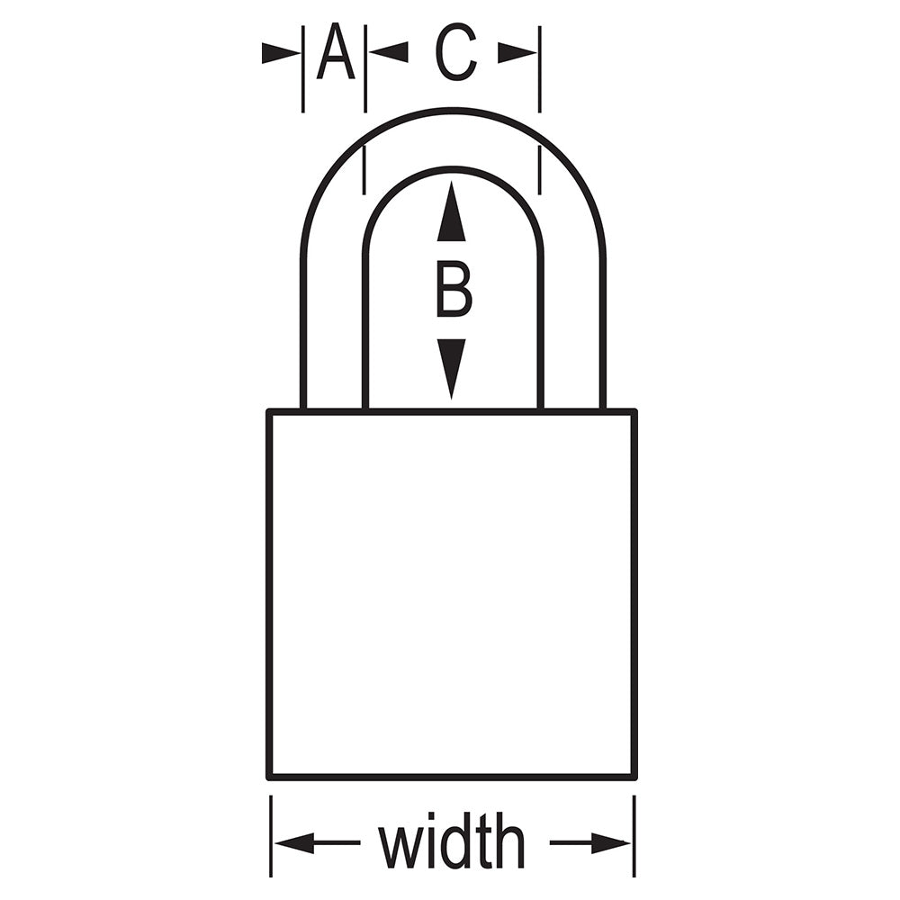 2in (51mm) Wide Solid Steel Body Padlock