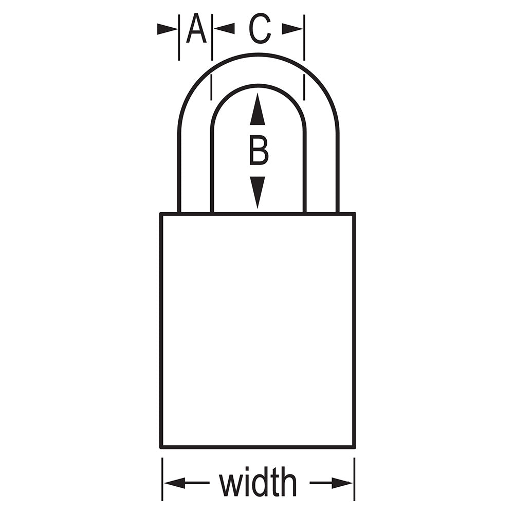 1-3/4in (44mm) Wide Solid Brass Body Padlock with 2in (51mm) Shackle