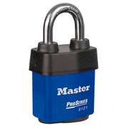 2-1/8in (54mm) Wide ProSeries® Weather Tough® Laminated Steel Rekeyable Pin Tumbler Padlock, Blue