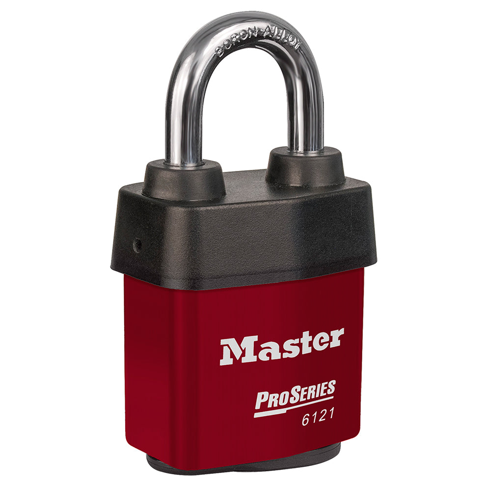 2-1/8in (54mm) Wide ProSeries® Weather Tough® Laminated Steel Rekeyable Pin Tumbler Padlock, Red