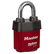 2-1/8in (54mm) Wide ProSeries® Weather Tough® Laminated Steel Rekeyable Pin Tumbler Padlock, Red