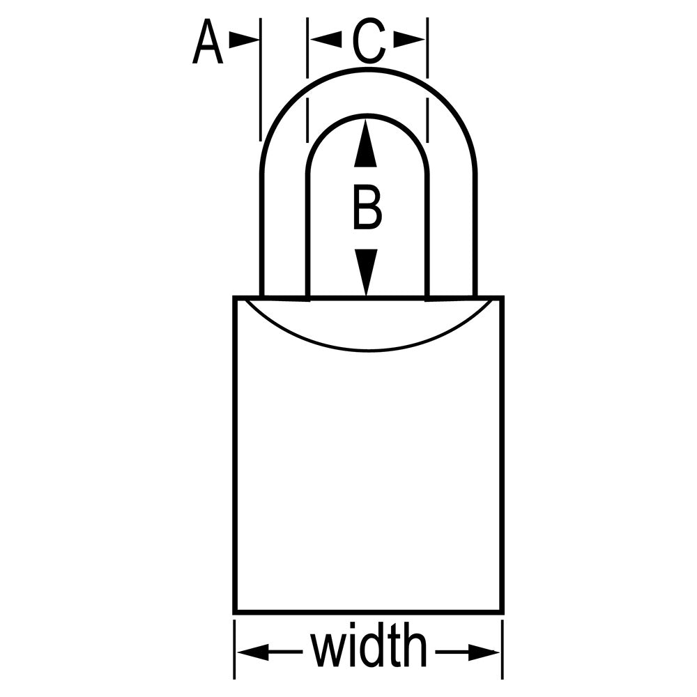 1-3/4in (44mm) Wide ProSeries® Solid Brass Rekeyable Pin Tumbler Padlock, Keyed Alike