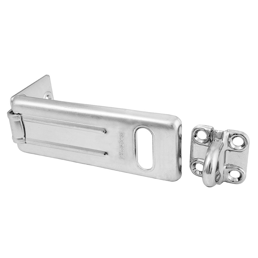 4-1/2in (11cm) Long Zinc Plated Hardened Steel Hasp with Hardened Steel Locking Eye