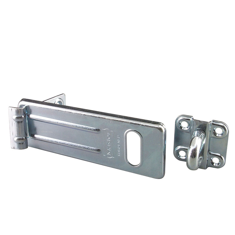 6in (15cm) Long Zinc Plated Hardened Steel Hasp with Hardened Steel Locking Eye
