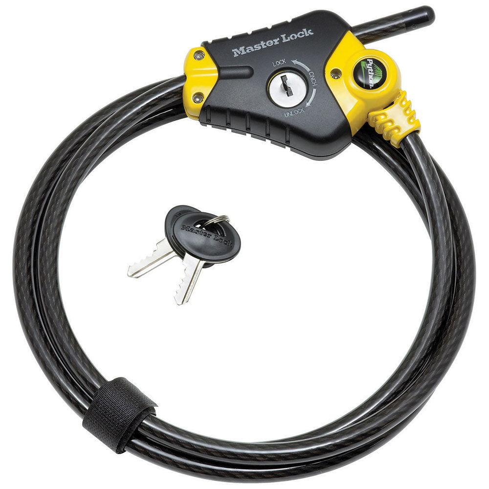 6ft (1.8m) Long x 3/8in (10mm) Diameter Python™ Adjustable Locking Cable; Yellow and Black