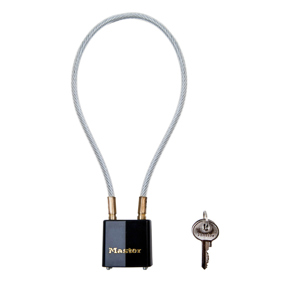 14in (36cm) Steel Cable Gun Lock with 1-5/16in (33mm) Wide Laminated Steel Body Padlock; Keyed Alike