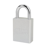 Silver Anodized Aluminum Safety Padlock, 1-1/2in (38mm) Wide with 1in (25mm) Tall Shackle, 6-pin Cylinder, Keyed Alike