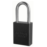 Black Anodized Aluminum Safety Padlock, 1-1/2in (38mm) Wide with 1-1/2in (38mm) Tall Shackle, 6-pin Cylinder, Keyed Alike