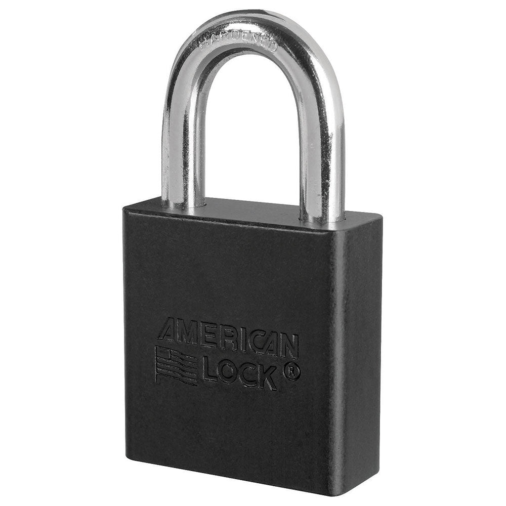 1-3/4in (44mm) Black Solid Aluminum Rekeyable Pin Tumbler Padlock, Keyed Alike