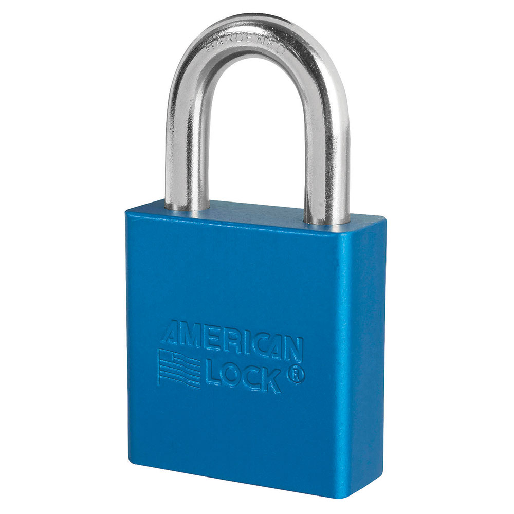 1-3/4in (44mm) Blue Solid Aluminum Rekeyable Pin Tumbler Padlock