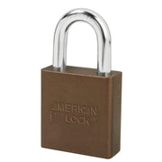 1-3/4in (44mm) Brown Solid Aluminum Rekeyable Pin Tumbler Padlock, Keyed Alike