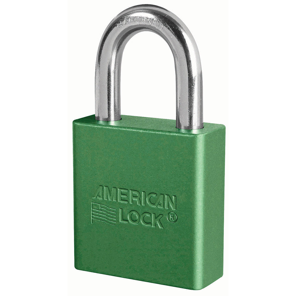 1-3/4in (44mm) Green Solid Aluminum Rekeyable Pin Tumbler Padlock