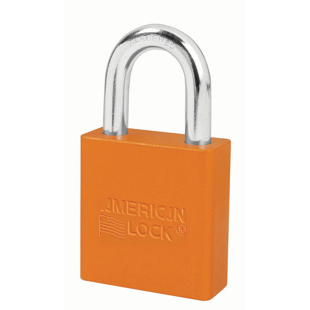 1-3/4in (44mm) Orange Solid Aluminum Rekeyable Pin Tumbler Padlock, Keyed Alike