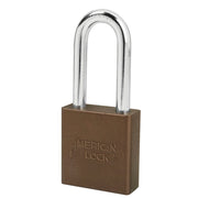 1-3/4in (44mm) Brown Solid Aluminum Rekeyable Pin Tumbler Padlock with 2in (51mm) Shackle, Keyed Alike